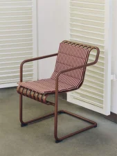 Skládací textilní podsedák Terrazza, terracotta bold stripe