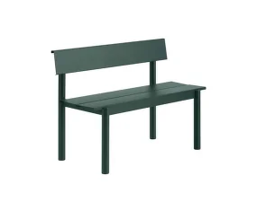 Lavice Linear Steel Bench s opěrkou 110 cm, dark green