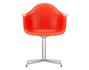 Židle Eames DAL, poppy red / polished aluminum