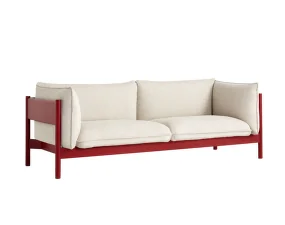 Třímístná pohovka Arbour, wine red lacquered solid beech / Hallingdal 220