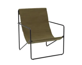 Křeslo Desert Lounge Chair Flat, black / olive
