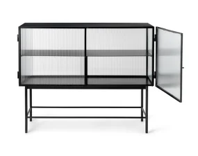 Ex-display komoda Haze Sideboard Reeded glass, black