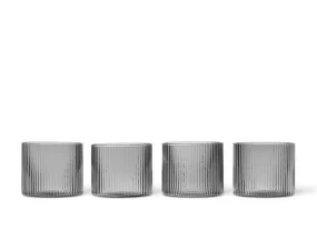 Sklenice Ripple Low set 4ks, smoked grey
