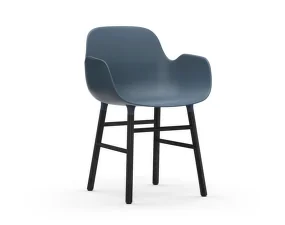 Židle Form s područkami Black Oak, blue