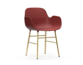 Židle Form s područkami Brass, red