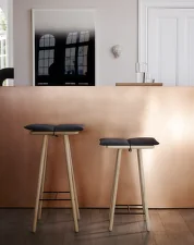 Barová stolička s podsedákem Georg Low, dark grey / oak
