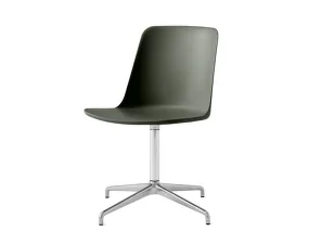 Kancelářská židle Rely HW11, polished aluminium / bronze green