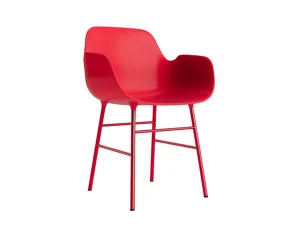 Židle Form s područkami Steel, bright red