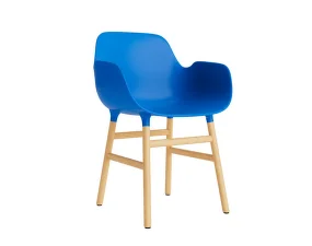 Židle Form s područkami Oak, bright blue