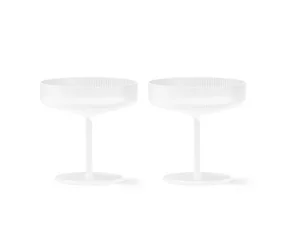 Skleničky Ripple Champagne Saucer set 2ks, frosted