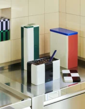 Plechová dóza Tin Container X-Large, off-white, blue and red