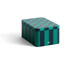 Plechová dóza Tin Container Small, green and dark blue