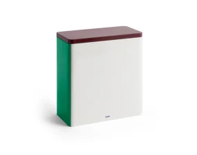 Plechová dóza Tin Container X-Large, off-white, burgundy and green