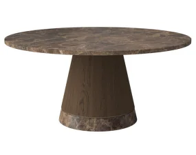 Konferenční stolek Piro Ø90 H42, brown marble