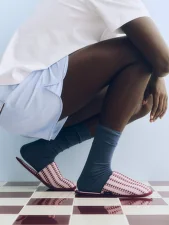 Pantofle Waffle Slippers, stripe cool pink