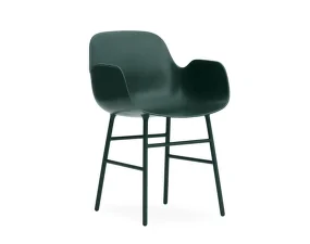 Židle Form s područkami Steel, green