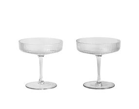Skleničky Ripple Champagne Saucer set 2ks, clear