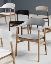 Židle Herit Armchair Oak, grey