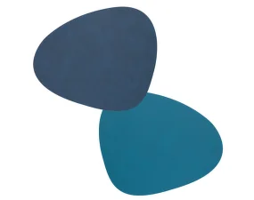 Oboustranné prostírání Double Curve L, midnight blue / petrol
