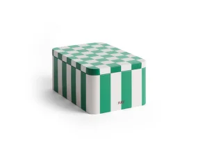 Plechová dóza Tin Container Small, green and off-white
