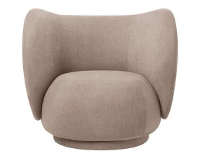 Ex-display lounge chair Rico, Bouclé sand
