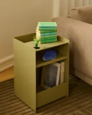 Stolek Folded Trolley Low Open, dark beige green