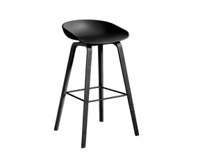 Barová stolička AAS 32 High Black Lacquered Oak Veneer, black