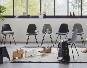Židle Eames DSX, chrome/deep black