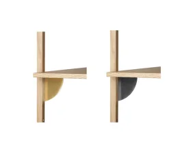 Police Sector Shelf L/L, natural oak/brass