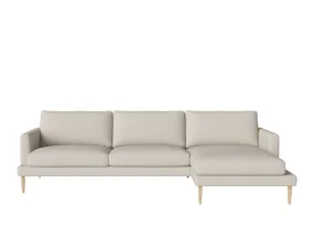 Pohovka Veneda 3.5místná w. chaise longue right, white pigmented oiled oak/Ascot beige