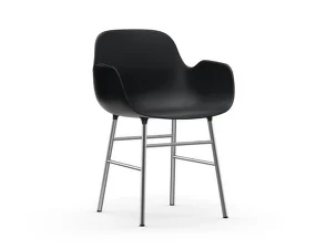 Židle Form s područkami Chrome, black