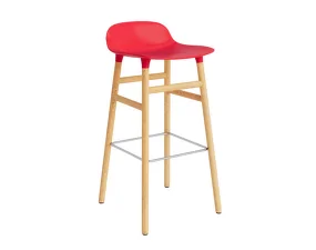 Barová židle Form 75 cm Oak, bright red