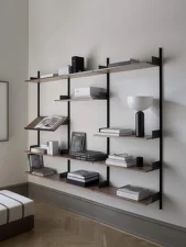 Policová sestava Display Shelf, walnut/black