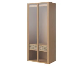 Nástěnná skříň Cana Oiled Oak, s tyčí