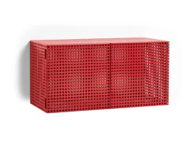 Nástěnná komoda Perforated Cabinet Wall Small, wine red