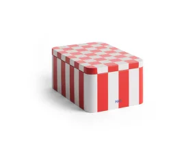 Plechová dóza Tin Container Small, red and off-white