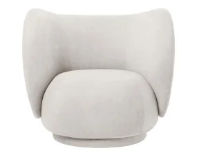Lounge chair Rico, Bouclé off-white