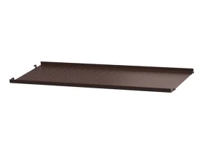 Police String Metal Shelf Low Edge 78 x 30, dark brown