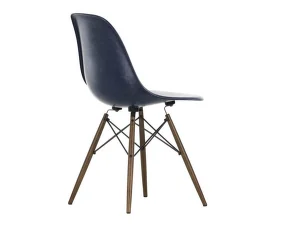 Židle Eames Fiberglass DSW, navy blue/dark maple