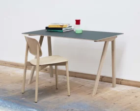 Stůl Copenhague CPH 90, water-based lacquered oak/grey linoleum