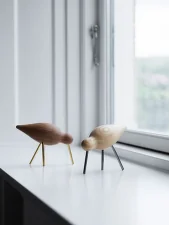Dřevěný ptáček Shorebird Small, walnut / brass
