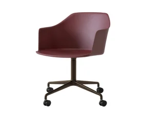 Kancelářská židle Rely HW48 s područkami, bronzed / red brown