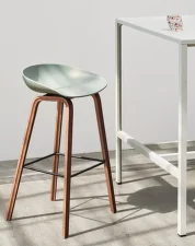 Barová stolička AAS 32 High Lacquered Walnut Veneer, black
