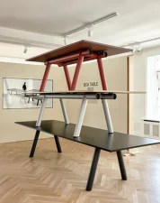 Vysoký stůl Boa 220x110x105 cm, barn red / burgundy linoleum