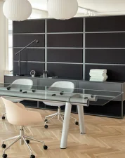 Stůl Boa 280x110x75 cm, metallic grey / clear glass