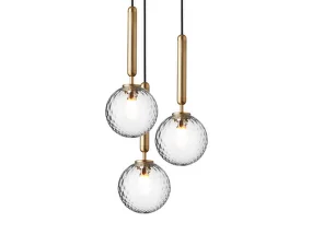 Závěsné svítidlo Miira 3, brass/optic clear