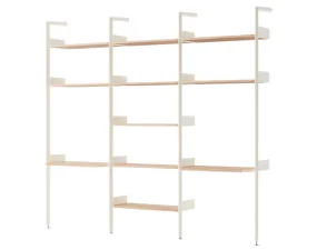 Policová sestava Rombe Konfigurace I, alabaster/lacquered oak