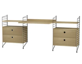 Policová sestava String Workspace C, oak/black