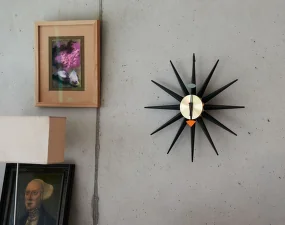 Hodiny Sunburst Clock, black/brass