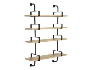 Police Démon Shelf 2, 95cm, 4 shelves, black stained ash